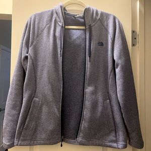 North Face Hooded Zip Up Fleece Jacket size M